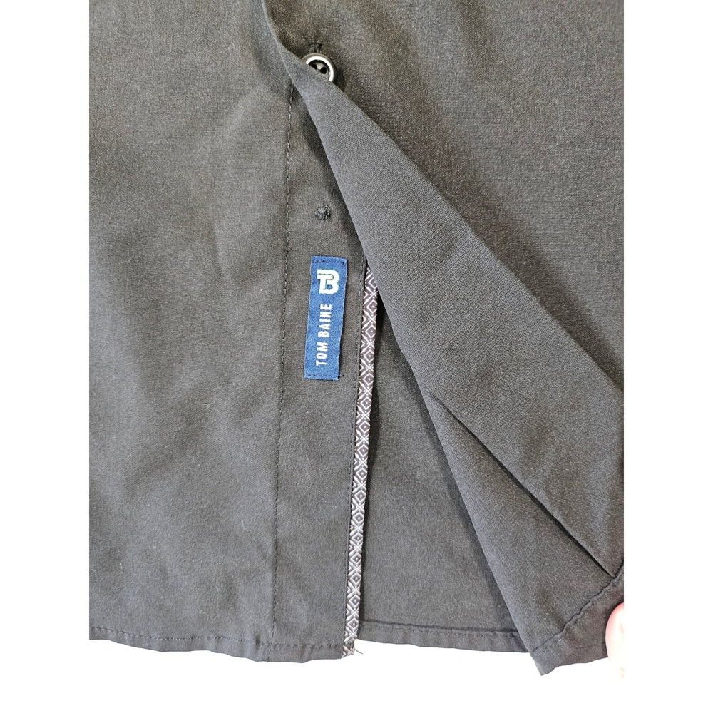 Tom Baine‎ Performance Slim Fit Shirt Black 4-Way Stretch Wrinkle Free XXL NWOT - Picture 9 of 11
